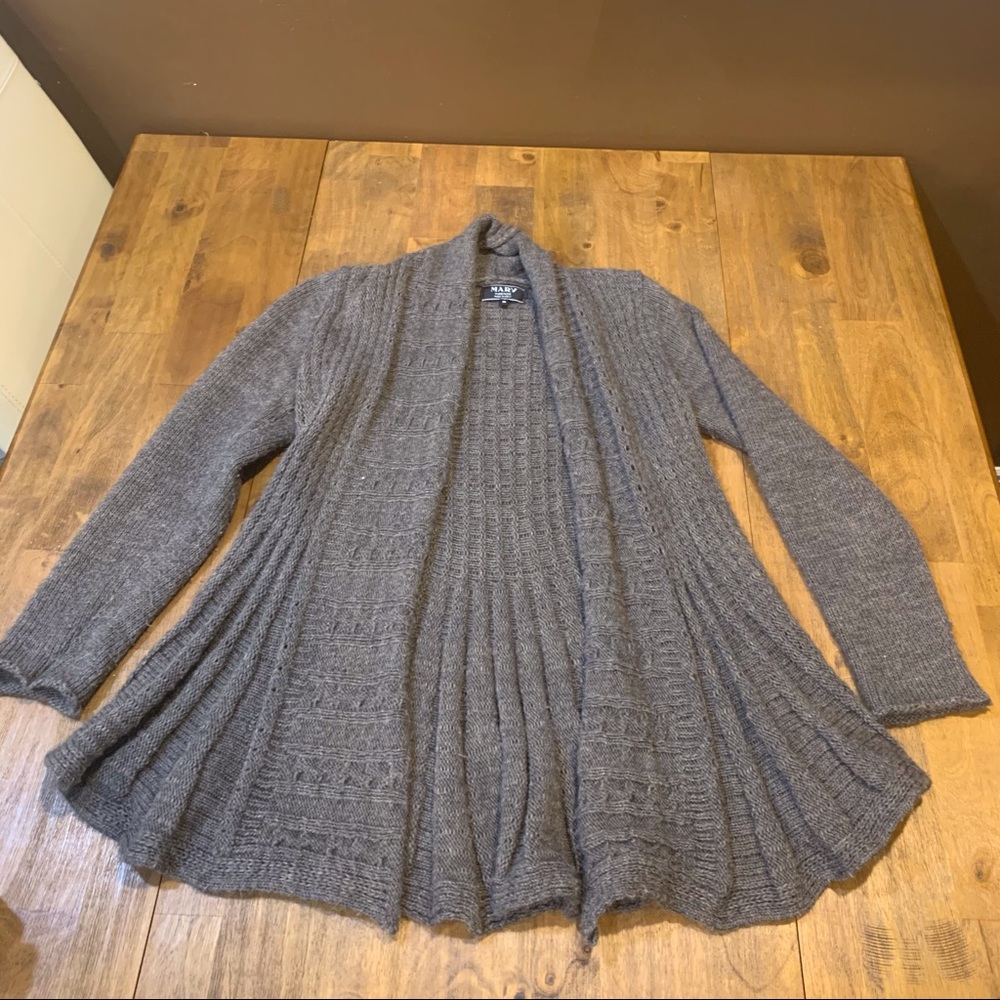 Mary Firenze Open Cardigan Wool Blend Brown/Gray